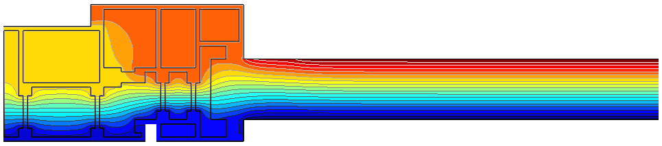 Profil aluminiowy z przekładkami termicznymi - pole temperatury